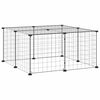 vidaXL Pet Cage Black Powder-coated steel Adjustable Expandable