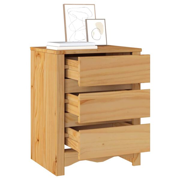 vidaXL Bedside Cabinet Drammen Oak 45 x 35 x 56 cm Solid pine wood