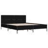vidaXL Bed Frame Black Engineered wood, metal, plywood slats 55.1x74.8 in