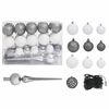 vidaXL Artificial Pre-lit Christmas Tree with Ball Set Silver 59.1" PET