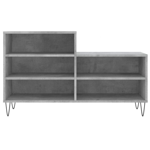 vidaXL Shoe Cabinet Concrete Grey Engineered Wood, Metal Medium