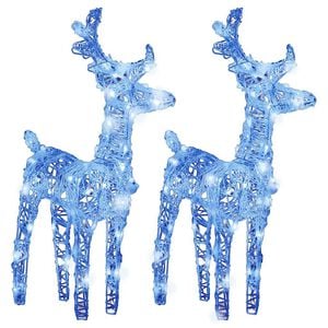 vidaXL Christmas Reindeer Set of 2 Blue Acrylic Medium