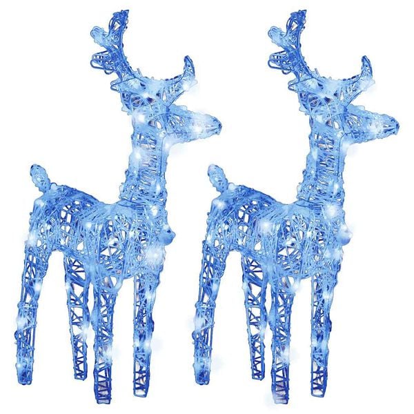 vidaXL Christmas Reindeer Set of 2 Blue Acrylic Medium