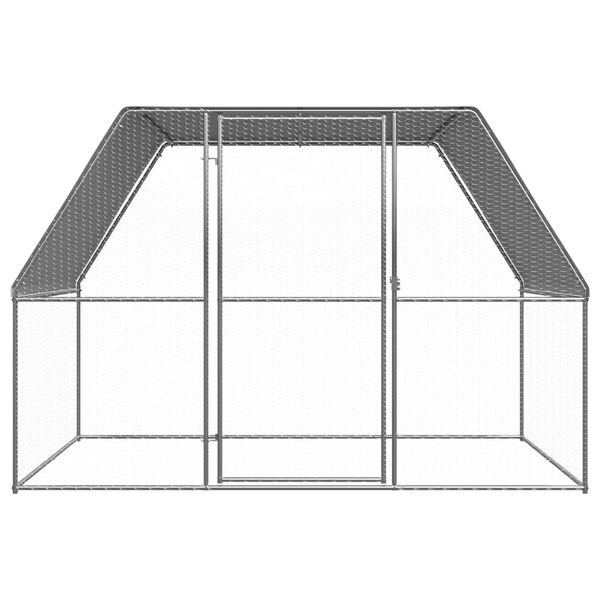 vidaXL Chicken Cage Silver and grey Galvanized steel Large Durable