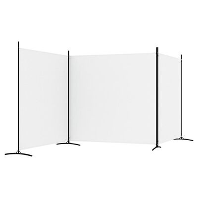 vidaXL 3-Panel Room Divider White 206.7"x70.9" Fabric