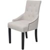 vidaXL Dining Chairs Set of 4 Cream Grey Polyester Standard Tough