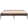 vidaXL Bed Frame Brown Oak Engineered wood and metal King Size Modern
