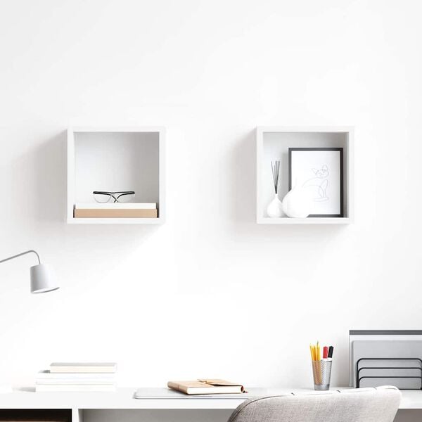 vidaXL Wall Cube Shelves 2 pcs White 10.2"x5.9"x10.2"