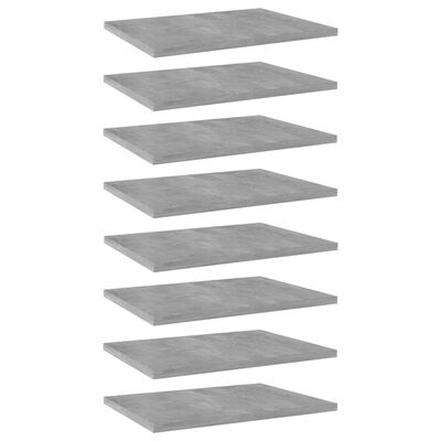 vidaXL Bookshelf Boards 8 pcs Concrete Gray 15.7"x11.8"x0.6" Engineered Wood