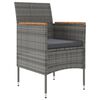 vidaXL Garden Dining Set Grey and Black