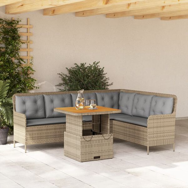 vidaXL Patio Sofa Set Beige