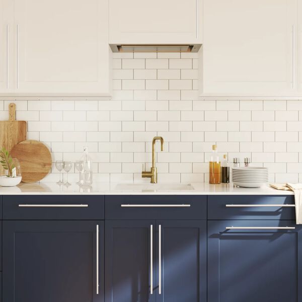 vidaXL Cabinet Handle Set of 10 Silver Stainless Steel 15.7 in length