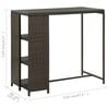 vidaXL Bar Table Brown PE rattan, steel 47.2 x 23.6 x 43.3 in Bar Table
