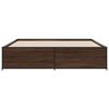 vidaXL Bed Frame Brown Oak Engineered wood, Metal 79.9 x 79.9 in Durable