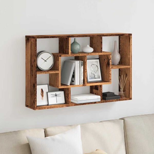 vidaXL Wall Shelf Old wood Engineered wood 33.5 in Wall Shelf