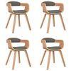 vidaXL Dining Chair Set of 4 Light gray and natural
