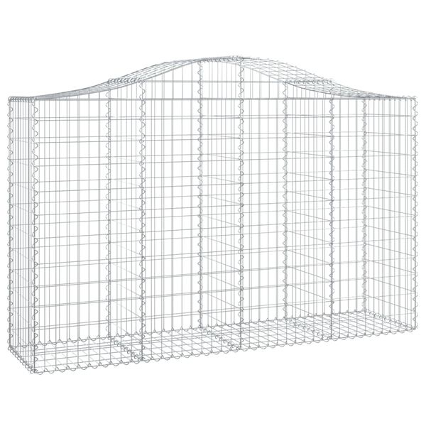 vidaXL Gabion Basket Set of 4 Silver Galvanized Iron Large Durable