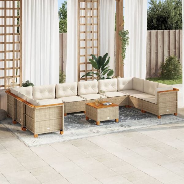 vidaXL Garden Sofa Set Beige