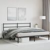 vidaXL Bed Frame Black Powder-Coated Steel King Metal Bed Frame