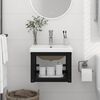 vidaXL Washbasin Frame With Basin Black and White