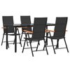 vidaXL Garden Dining Set Black and Brown