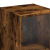 vidaXL Wall Cabinet with Glass Doors Smoked Oak 13.8"x14.6"x27"