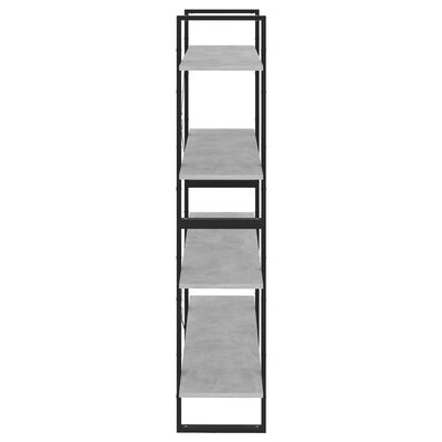 vidaXL 4-Tier Book Cabinet Concrete Gray 39.4"x11.8"x55.1" Engineered Wood