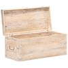 vidaXL Chest White finish Sturdy acacia wood with iron accents