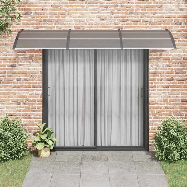 vidaXL Door Canopy Black Polycarbonate 118.1 x 29.5 in Durable