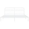 vidaXL Bed Frame White Steel Double Bed Frame Rectangular Minimalist