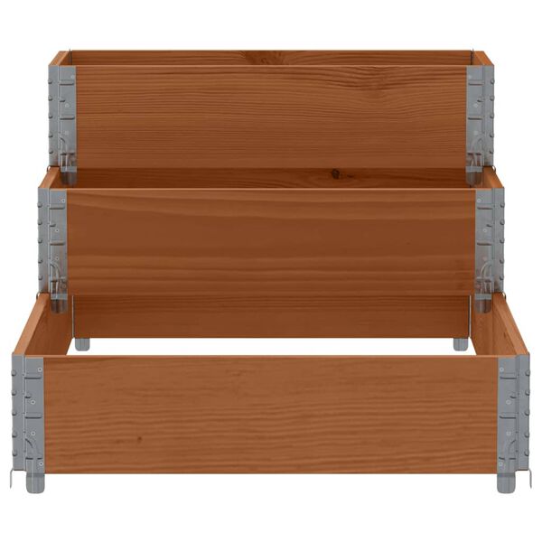 vidaXL Raised Bed Brown Solid pine wood Large Stackable Raised Bed