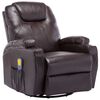 vidaXL Rocking Massage Chair Brown Faux leather, Steel Regular Swivel