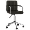 vidaXL Dining Chair Black Faux leather Medium Swivel Dining Chair