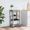 vidaXL Kitchen Trolley MONZA 18.9"x15.7"x34.8" Solid Wood Pine