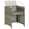 vidaXL Outdoor Dining Set Grey Rattan + Dark Grey Cushion