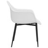 vidaXL Dining Chair Set of 2 White Polypropylene, Powder-coated metal