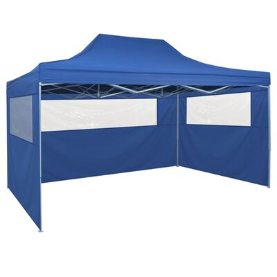 vidaXL Foldable Tent Pop-Up with 4 Side Walls 9.8'x14.8' Blue
