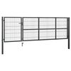vidaXL Garden Gate with Posts Steel 137.8x39.4" Anthracite