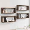 vidaXL Wall Cube Shelf Set of 4 Brown Oak Engineered Wood Medium