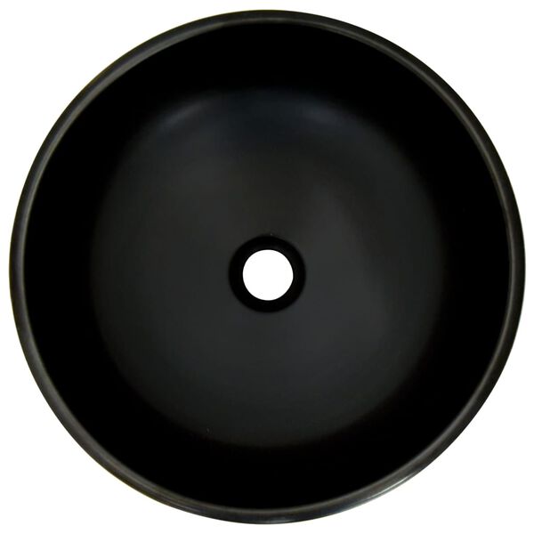 vidaXL Countertop Basin Black and Blue Round Φ16.1x5.5" Ceramic