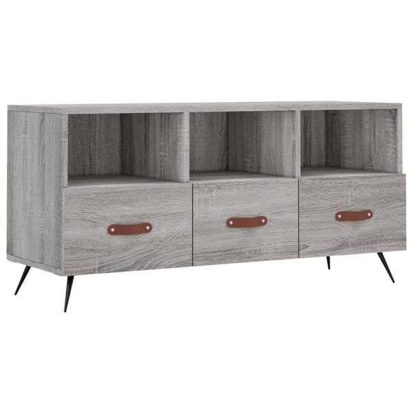 vidaXL TV Cabinet Grey Sonoma Engineered wood, Iron Medium TV Cabinet