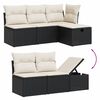 vidaXL Garden Sofa Set Black PE rattan Medium Adjustable Feet