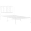 vidaXL Bed Frame White Steel Twin Bed Frame Rectangular Traditional
