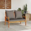 vidaXL Garden Sofa Bench Dark grey Solid acacia wood 47.2 in long