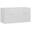 vidaXL Bathroom Furniture Set High Gloss White Engineered wood, Ceramic