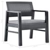 vidaXL 3 Piece Patio Lounge Set Plastic Anthracite