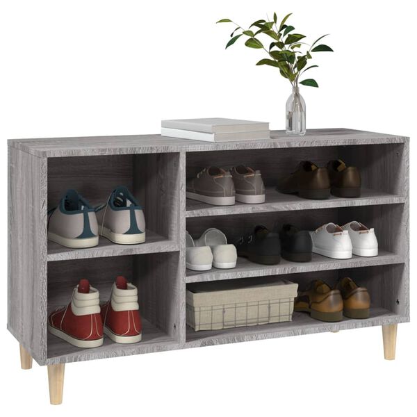 vidaXL Shoe Cabinet Grey Sonoma Engineered Wood Medium Shoe Cabinet