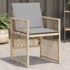 vidaXL Garden Chair Mix Beige, Light Grey PE Rattan, Powder-Coated Steel