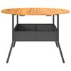 vidaXL Garden Table Black PE rattan, solid acacia wood