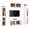 vidaXL TV Cabinet Set of 6 White Solid pinewood TV Cabinet Rectangular